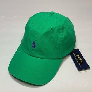 NWT Polo Ralph Lauren Cotton Chino Sports Cap Green